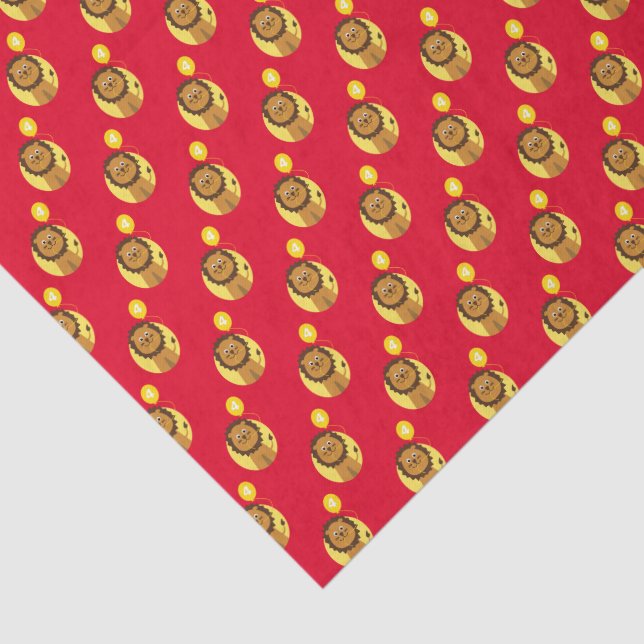 Papel De Seda Leão vermelho de 3 anos (Detalhes)