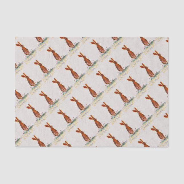 Papel De Seda Lebre nas papoilas (Frente )