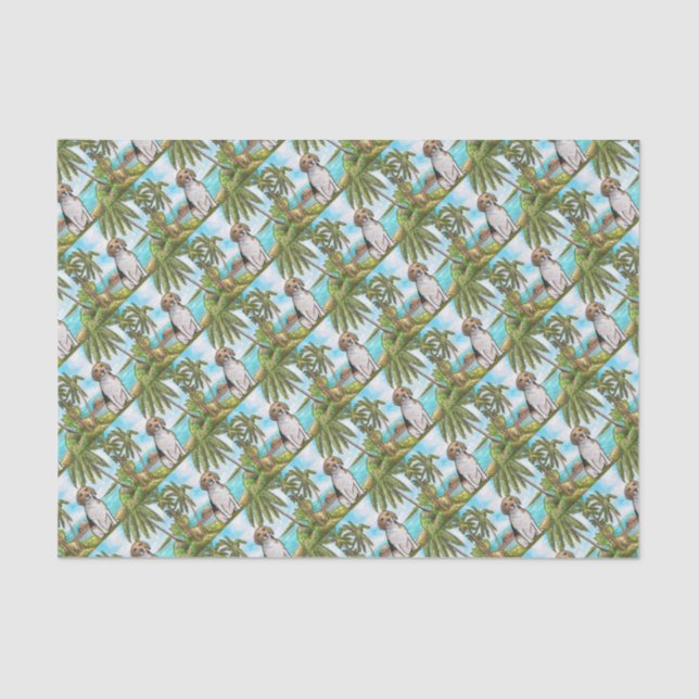 Papel De Seda Lebreiro na praia tropical das férias (Frente )