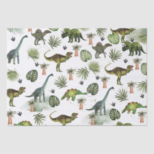 Papel De Seda Legal Dinossauros T-Rex Jurrasic Greeneric