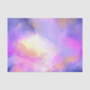 Papel De Seda Legal Espaço Surreal Nuvens Aquarela Design