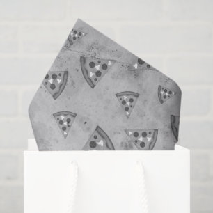 Papel De Seda Legal fatias de pizza com padrão de cinzas pretas