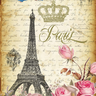 Papel De Seda L'Eiffel et les Rosa Torre Eiffel - Desacoplamento