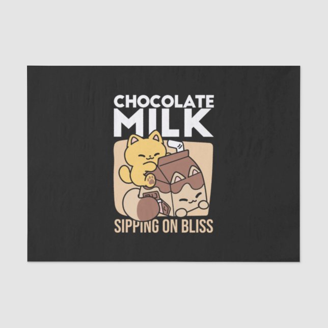 Papel De Seda Leite de Chocolate Bebendo Felicidade – Comida de  (Frente )