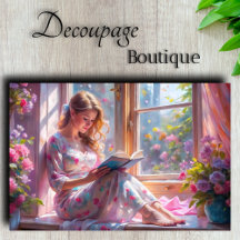 Leitor de Flor de Primavera Romântico Decoupage Fl