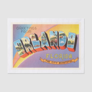 Papel De Seda Lembrança velha das viagens vintage de Orlando