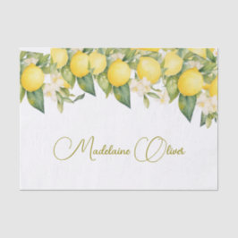 Papel De Seda Lemon Floral Citrus Modern Personal Design