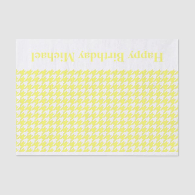Papel De Seda Lemonade Modern Houndstooth com mensagem personali (Frente )