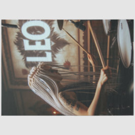 Papel De Seda Leo Zodiac Musical Drums Decoupage