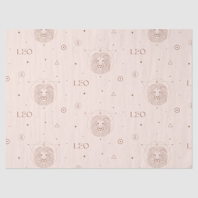 Papel De Seda Leo Zodiac Pattern in Brown and Burgundy (Frente )