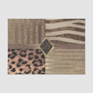 Papel De Seda Leoa Safari Selva Glamour Moderno Dourado Brilho