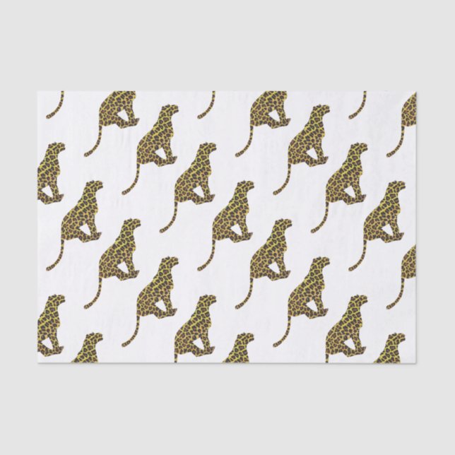 Papel De Seda Leopard Brown e Yellow Siloette (Frente )