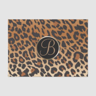 Papel De Seda Leopard Cheetah Impressão Spot Monograma - Letra i