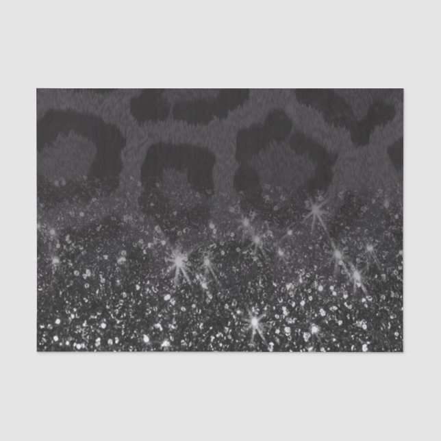 Papel De Seda Leopard Print e Glitter (Frente )
