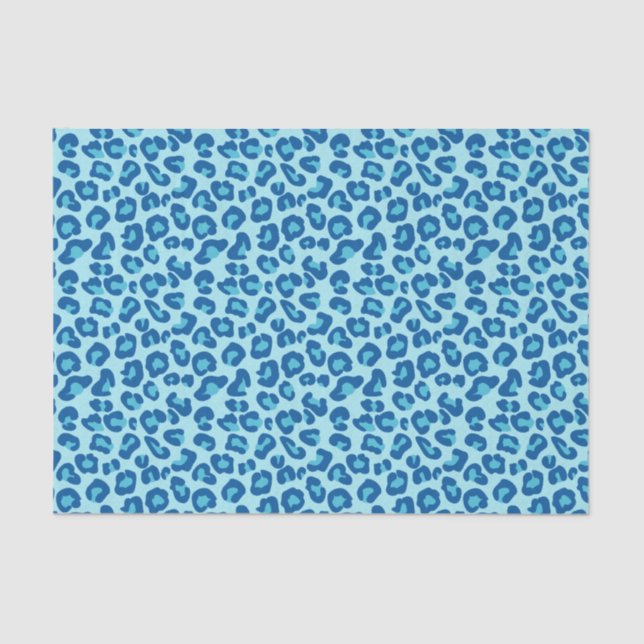 Papel De Seda Leopard Print in Light Chambray to Dark Denim Blue (Frente )