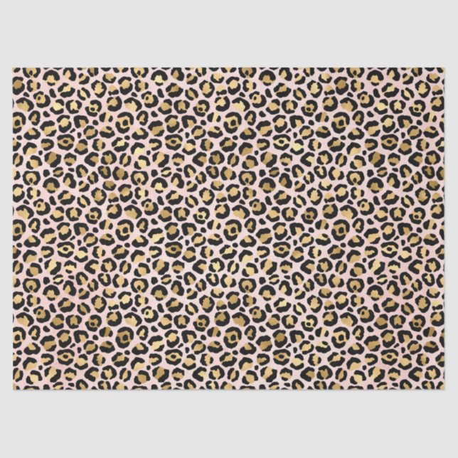 Papel De Seda Leopard Series Design 12 rosa e Dourada (Frente )