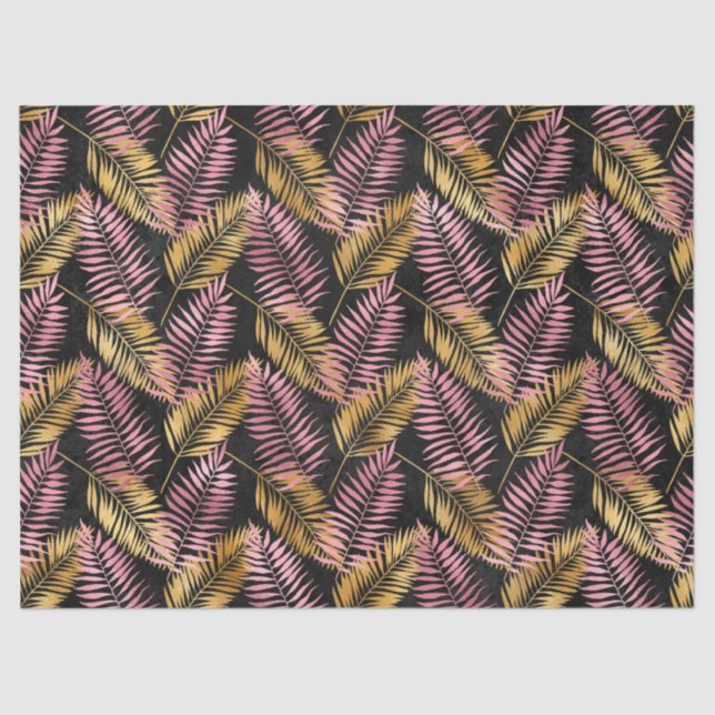 Papel De Seda Leopard Series Design 17 rosa e Dourada (Frente )