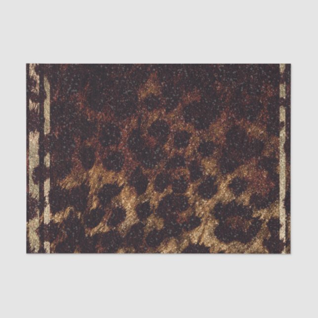 Papel De Seda Leopardo Brilhante Onça Estampa Animal Selvagem Ex (Frente )