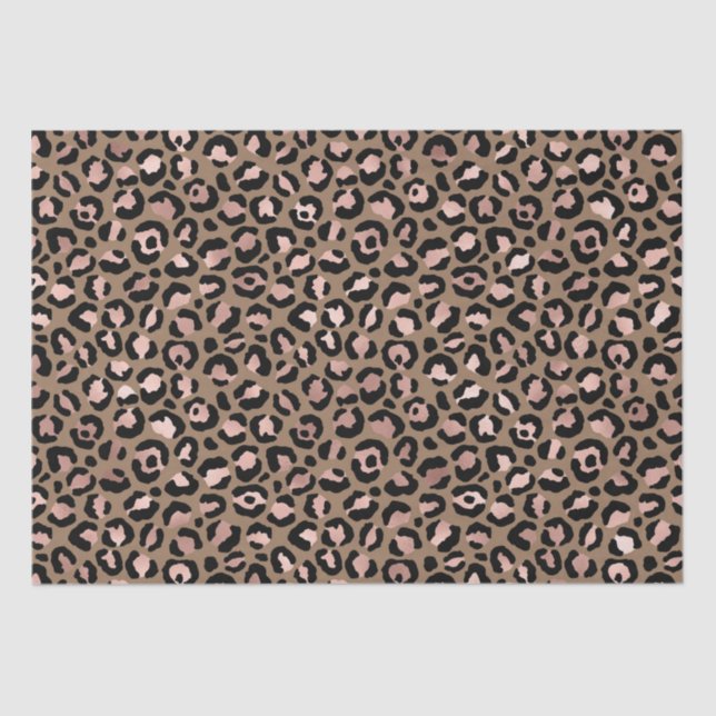 Papel De Seda Leopardo Castanho Rosa (Frente )