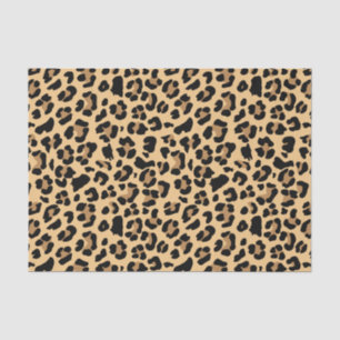 Papel De Seda Leopardo Clássico Imprime Castanho e Preto