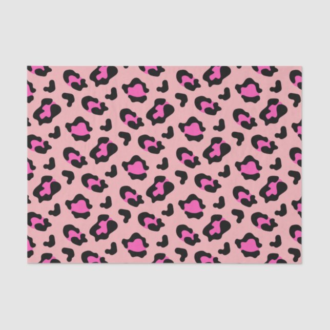 Papel De Seda Leopardo cor-de-rosa Impressão Animal (Frente )