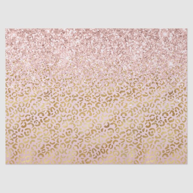 Papel De Seda Leopardo Dourado cor-de-rosa - Escamotear     (Frente )