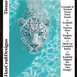Papel De Seda Leopardo Fantasia em Água Aquamarina DV8L Decoupag