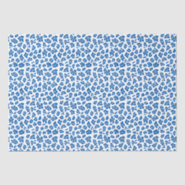 Papel De Seda Leopardo - Impressão Azul E Branco