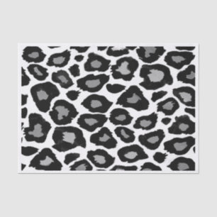 Papel De Seda Leopardo - preto e branco