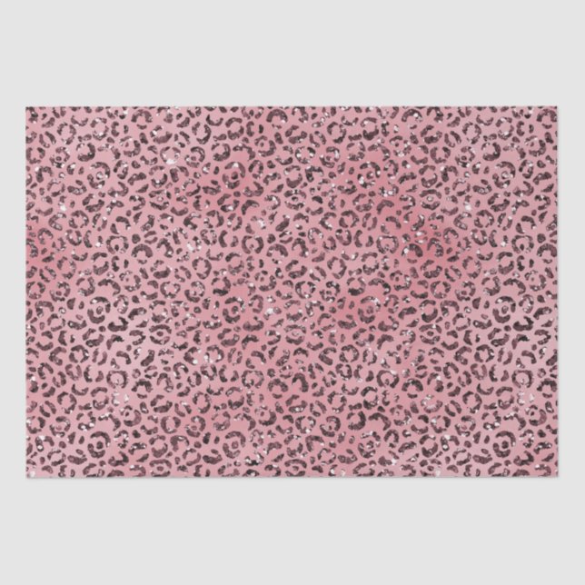 Papel De Seda Leopardo rosa - Imprimir brilho (Frente )