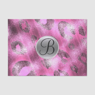 Papel De Seda Leopardo rosa - Leopardo brilhante Monograma Elega