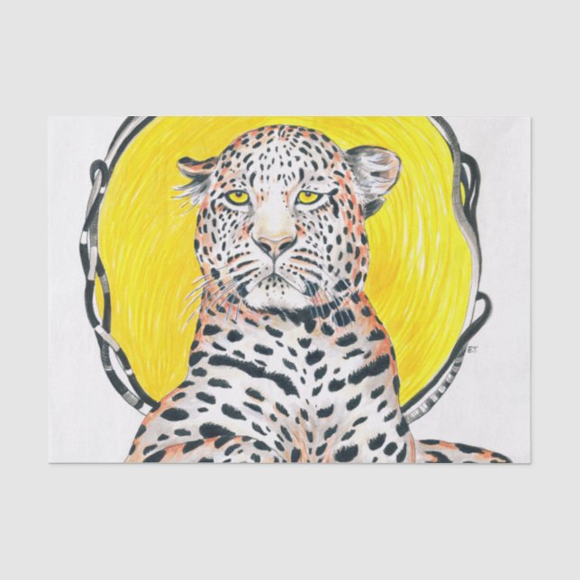 Papel De Seda Leopardo Sun King Ink Art (Frente )
