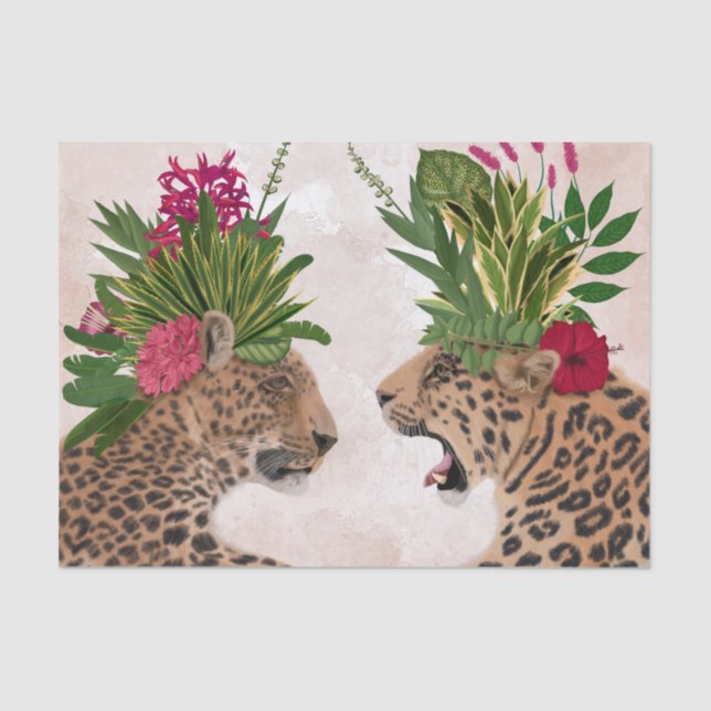 Papel De Seda Leopardos Hot House | Par A (Frente )