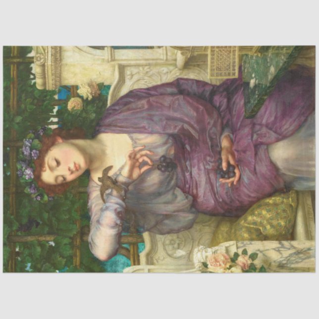 Papel De Seda Lesbia e seu Sparrow (por Edward John Poynter) (Frente )