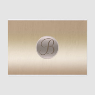 Papel De Seda Letra Inicial Monograma Elegante Dourado Brilho