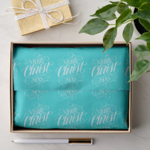 Papel De Seda Letras de Natal Cristão Merry Christmas em Verde A