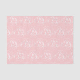 Papel De Seda Letras Fancy Baby JOY - Caligrafia Rosa Bege