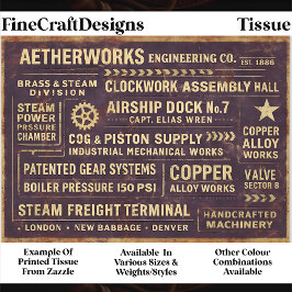 Papel De Seda Letreiro de Tipografia Industrial Steampunk FA4 De