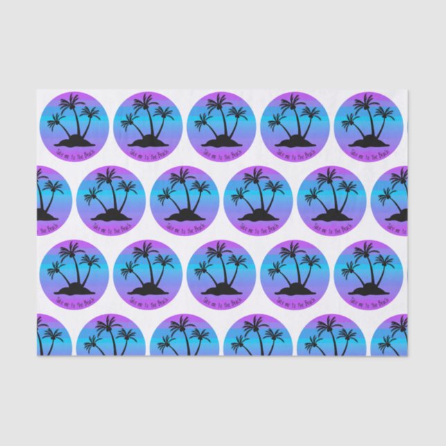 Papel De Seda Leva-me à praia, palmeiras (Frente )