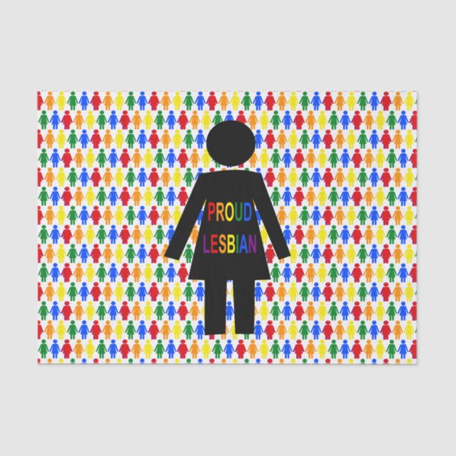 Papel De Seda LGBTQ Silhouette Lésbica e Damas Arco-Íris (Frente )