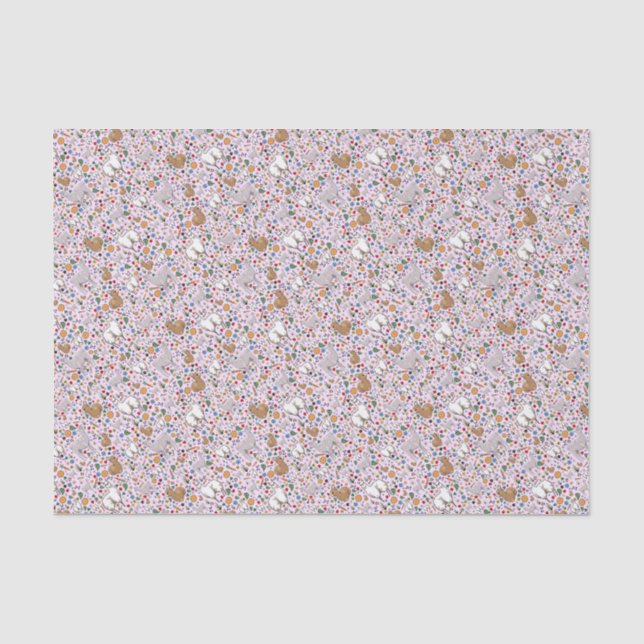 Papel De Seda Lhamas em rosa (Frente )