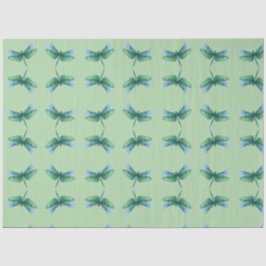 Papel De Seda Libélula Verde