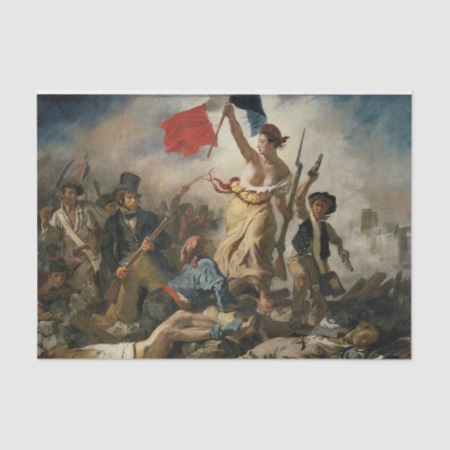 Papel De Seda Liberty Liderando as Pessoas, Eugène Delacroix (Frente )