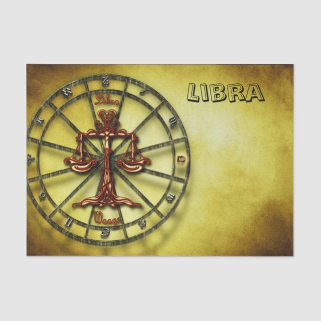 Papel De Seda Libra Zodiac Astrologia design Horoscópio (Frente )