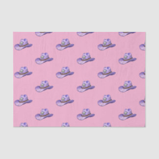 Papel De Seda Light Purple Cowgirl Hat-Pink Background