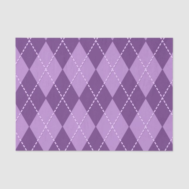 Papel De Seda Lilac Argyle (Design 12 da Série Purple) (Frente )