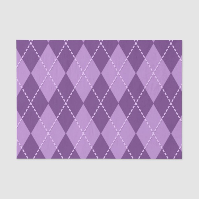 Papel De Seda Lilac Argyle  (Design 12 da Série Roxa) (Frente )