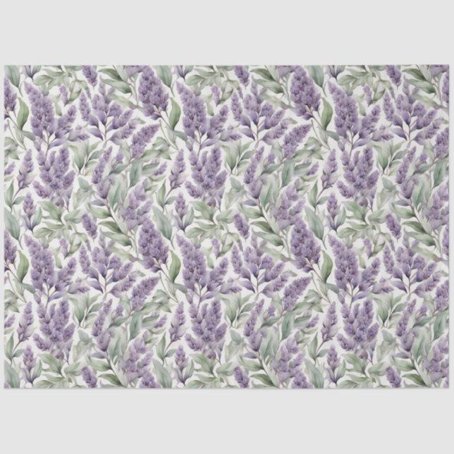 Papel De Seda Lilac e Sage - desacoplamento floral (Frente )