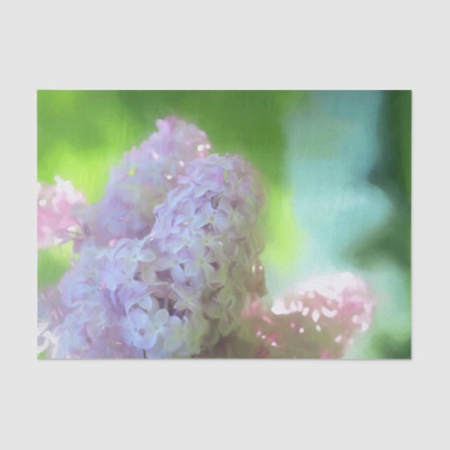 Papel De Seda Lilac Floral Purple Design de Arte Verde (Frente )