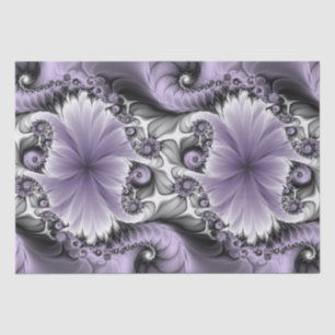 Papel De Seda Lilac Illusion Abstrato Floral Fractal Art Fantasy